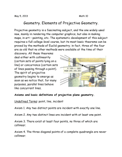 Geometry. Elements of Projective Geometry.