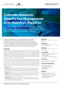 Colorado Hospitals Simplify Fax Management with OpenText
