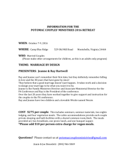 INFORMATION FOR THE POTOMAC COUPLES