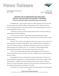 Amtrak sets Ridership Record