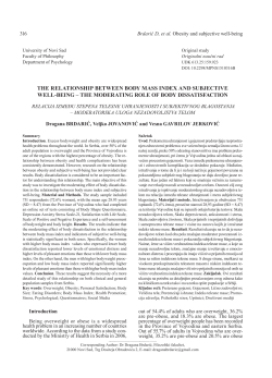 the relationship between body mass index and