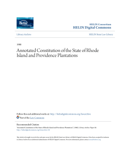 Annotated Constitution of the State of Rhode Island and Providence
