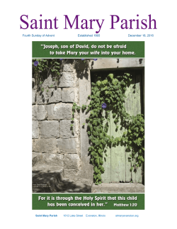 Fourth Sunday of Advent Established 1865 December 18, 2016