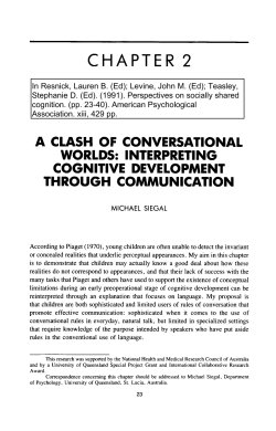 Segal, 1991 - Communication and child`s cognitive