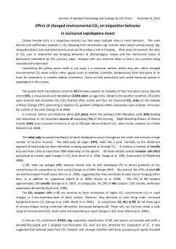 Effect of changed environmental CO2 on oviposition behavior in