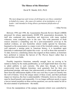 The Silence of the Historians