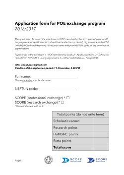 Application form for POE exchange program 2016/2017