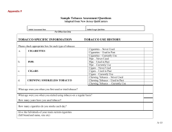 Tobacco assessment questions