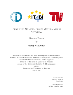 Identifier Namespaces in Mathematical Notation - IT4BI