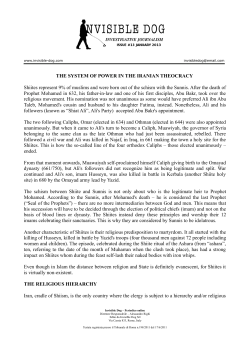 THE SYSTEM OF POWER IN THE IRANIAN THEOCRACY Shiites