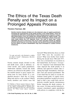 The Ethics of the Texas Death Penalty and Its Impact on a Prolonged