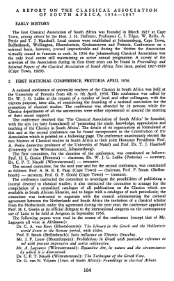 The first Classical Association of South Africa was founded in March