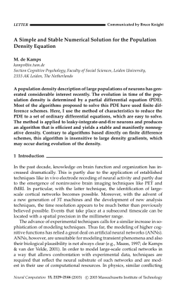 A Simple and Stable Numerical Solution for the Population Density