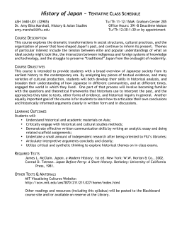 ASH 3440 History of Japan - FIU Asian Studies Program