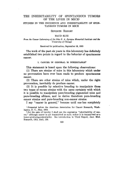 THE INHERITABILITY OF SPONTANEOUS