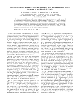 Commensurate Dy magnetic ordering associated with