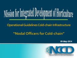 Energy Applications in Cold-chain. - National Centre for Cold