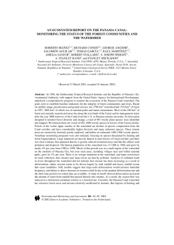 AN ECOSYSTEM REPORT ON THE PANAMA CANAL