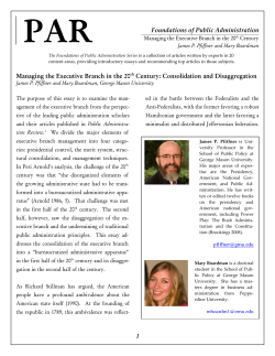 James P. Pfiffner and Mary Boardman, Managing the Executive