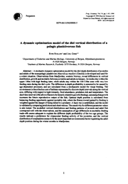 A dynamic optimization model of the diel vertical distribution of a