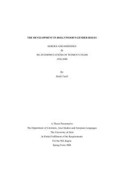 THE DEVELOPMENT IN HOLLYWOOD`S GENDER ROLES