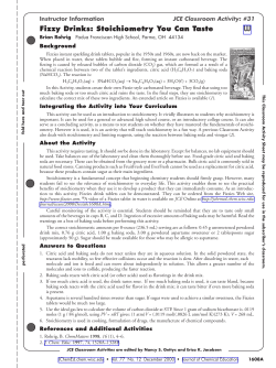 Fizzy Drinks: Stoichiometry You Can Taste