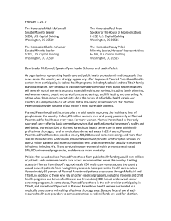 Organization letter to House and Senate leadership