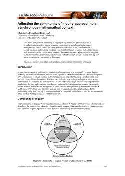Adjusting the community of inquiry approach to a synchronous
