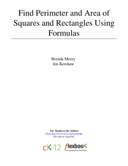 1 Find Perimeter and Area of Squares and Rectangles Using Formulas