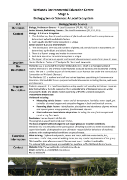 S6 Bio SS A Local Ecosystem - Wetlands Environmental Education