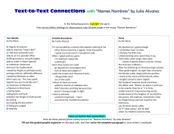 Text-to-Text Connections with &ldquo;Names Nombres&rdquo;