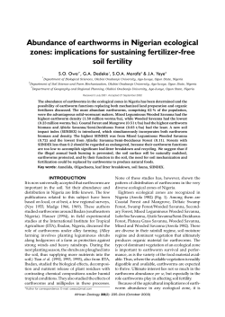 Abundance of earthworms in Nigerian ecological zones