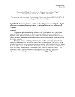 Digital Divide - International Center for Applied Studies in