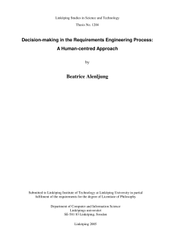 Decision-making in the Requirements Engineering Process