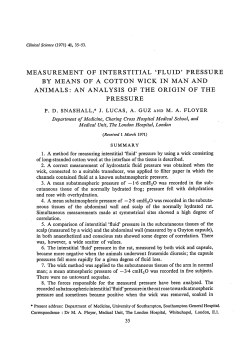 Measurement of Interstitial `Fluid` Pressure by