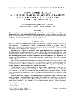 A four-node plate bending element based on Mindlin/Reissner plate