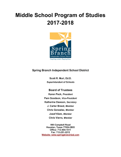 Middle School Program of Studies 2017-2018