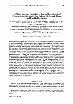 Mnltilocus Genotypes Determined by Enzyme