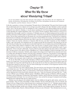 Chapter VI What Do We Know about Wandering Tribes?