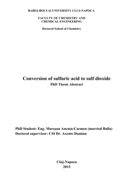 Conversion of sulfuric acid to sulf dioxide