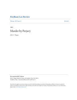 Murder by Perjury - FLASH: The Fordham Law Archive of