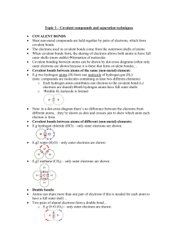 Topic 3 &ndash; Covalent compounds and separation techniques