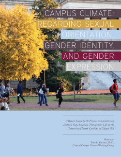 campus climate: regarding sexual orientation, gender identity, and