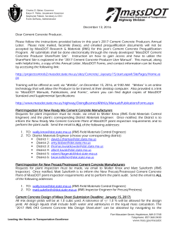 2017 Cement Concrete Producers Annual Letter