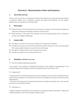 Exercise 8 &ndash; Measurements of time and frequency.