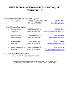 santa fe trails homeowners association, inc. telephone list