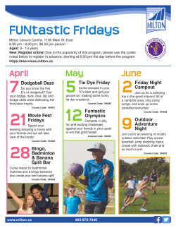 FUNtastic Fridays Schedule