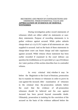 recording and proof of contradictions and omissions, their evidential