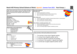 Spanish Summer Term 2015 Year Group: 2