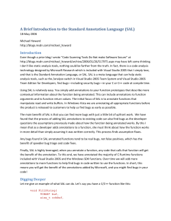 A Brief Introduction to the Standard Annotation Language (SAL)
